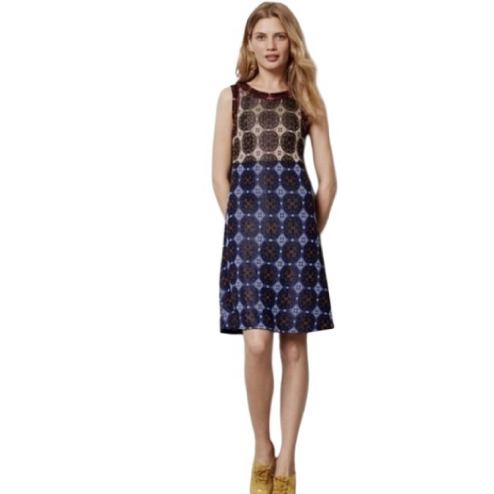 CECILIA PRADO Anthropologie Sleeveless Dress Geometric Print Shift Size XSP